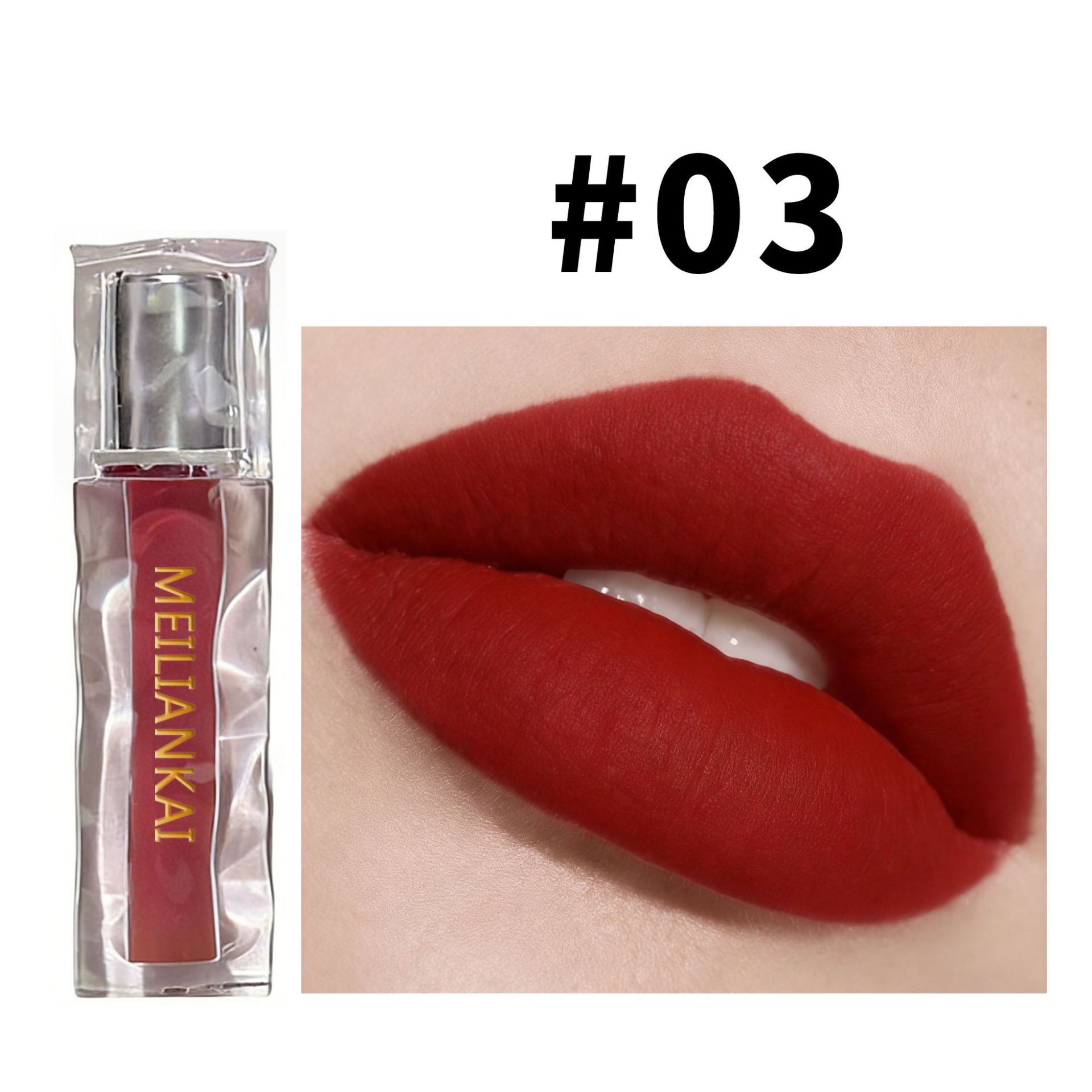 MEILIANKAI Cross-Border Wave Lip Gloss European American Mirror Moisturizing Multivitamin Regular Size Easy Apply Lipstick Stock
