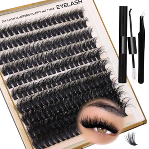 High Quality 56D 100D 200D Full Strip Eyelashes Kit Private Label DIY Segment Lashes Cluster Wholesale Eye Lashes Vendor