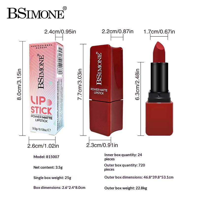 Cross-border Non-transferable Non-fading Silky Velvet Matte Lipstick Non-stick Cup High Color Rendering Long-lasting Beauty
