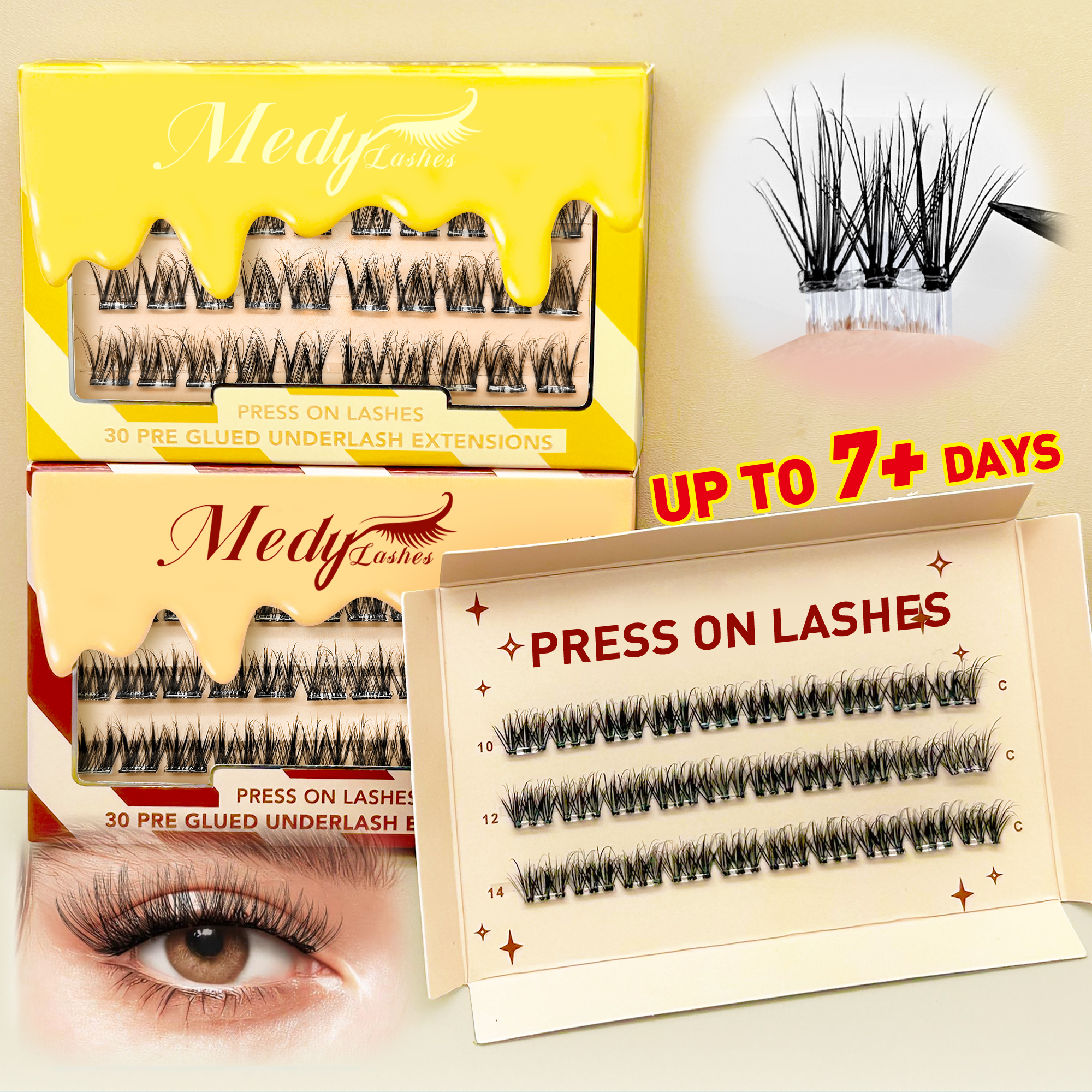 Luxury Black Band Cluster Eyelashes Seamless Blend Natural Lases Realistic Look Lash Clusters