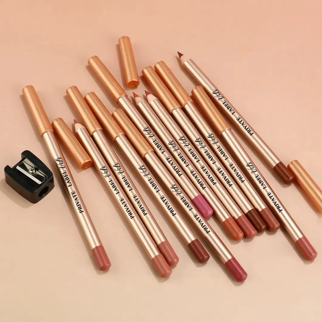 Wholesale Custom Logo Waterproof Private Label Creamy Wooden Lip Liner