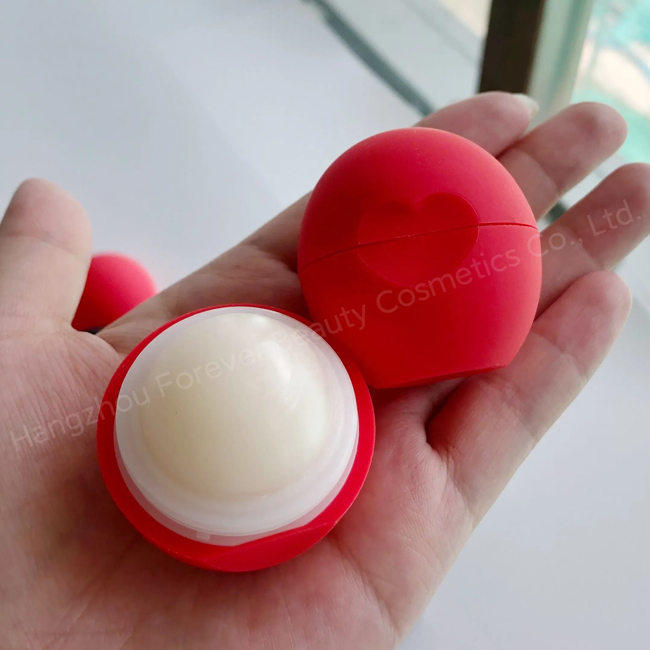 Mini Lip Balm Ball Wholesale Cute Red Heart SPF 30 for Stocking Stuffer Custom Logo