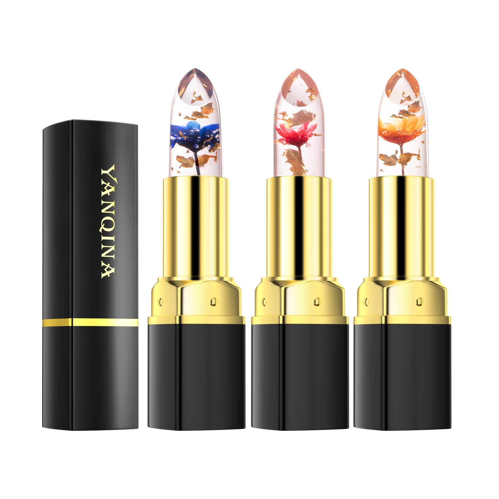 Dry Crystal Flower Jelly Lipstick Lipgloss Long Lasting Moisturizing Ph Clear Temperature Magic Color Changing Lip Gloss