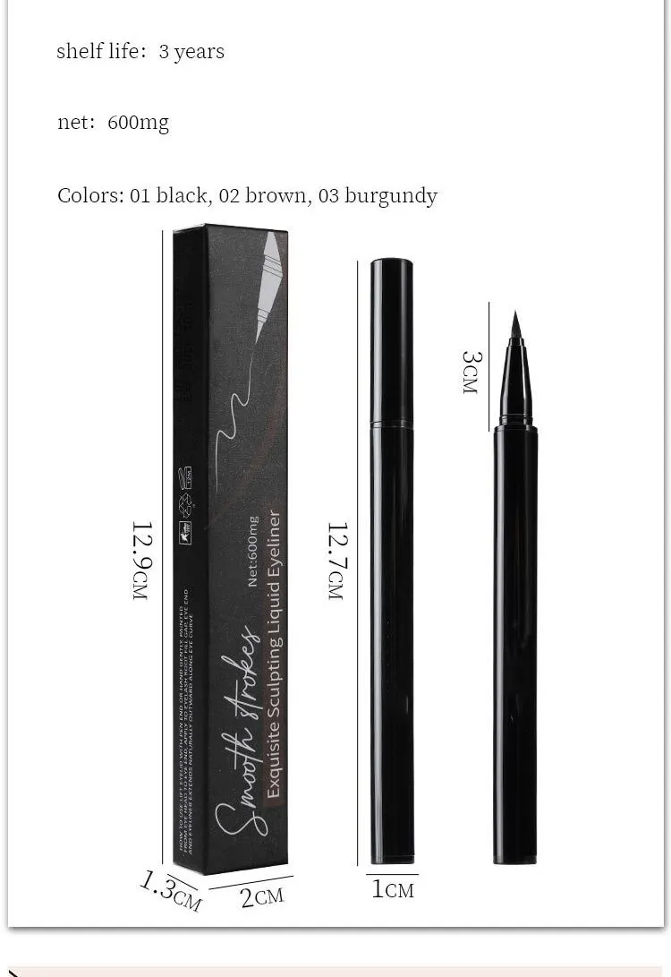 Long-Wear Liquid Eyeliner for Quick Makeup Ladies with Waterproof Formula