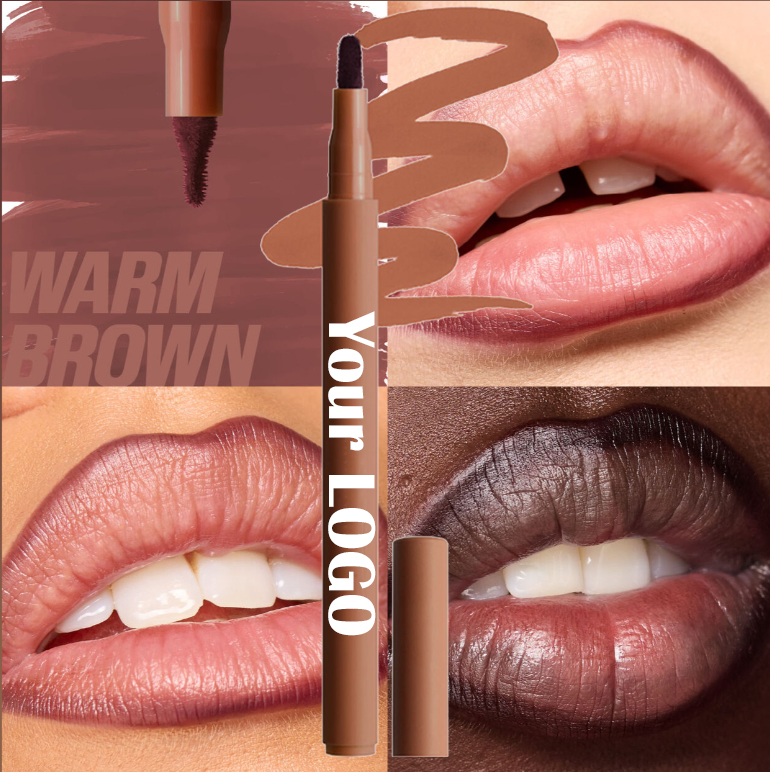 Vegan Smooth Lip Liner Stain Pen Waterproof Lip Stain Marker Easy to Color Long Lasting Lip Contour Stain