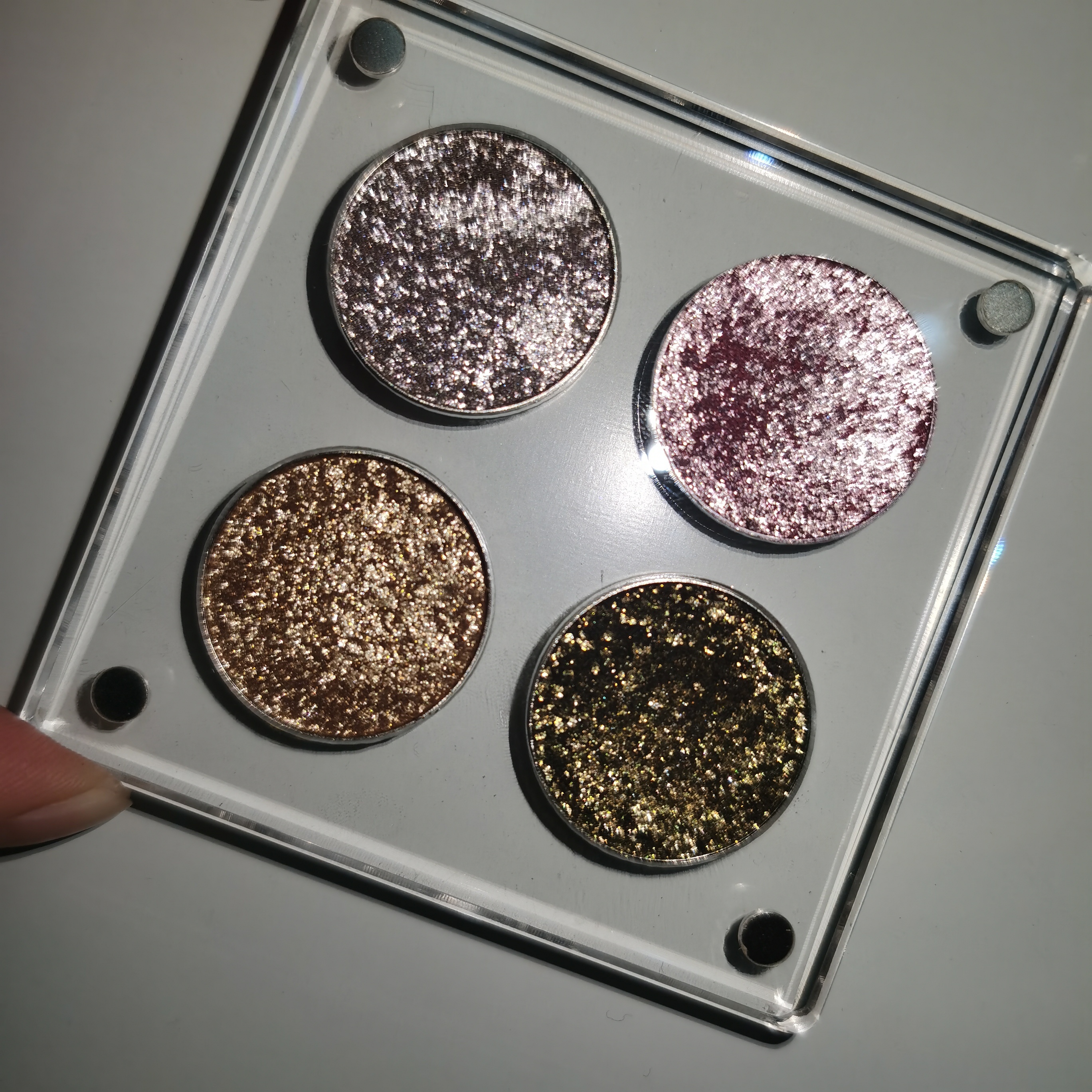 High Pigment Private Label Metallic Glitter Acrylic Eyeshadow Palette Glitter Makeup Eyeshadow