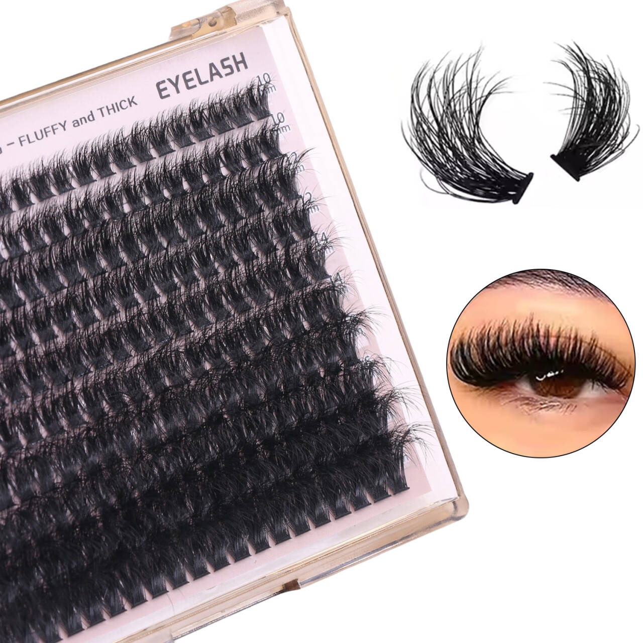 20D 30D 40D 50D 60D 80D 100D 200D Full Strip Eyelashes Kit Private Label DIY Segment Lashes Cluster Vendor Wholesale Eye Lashes