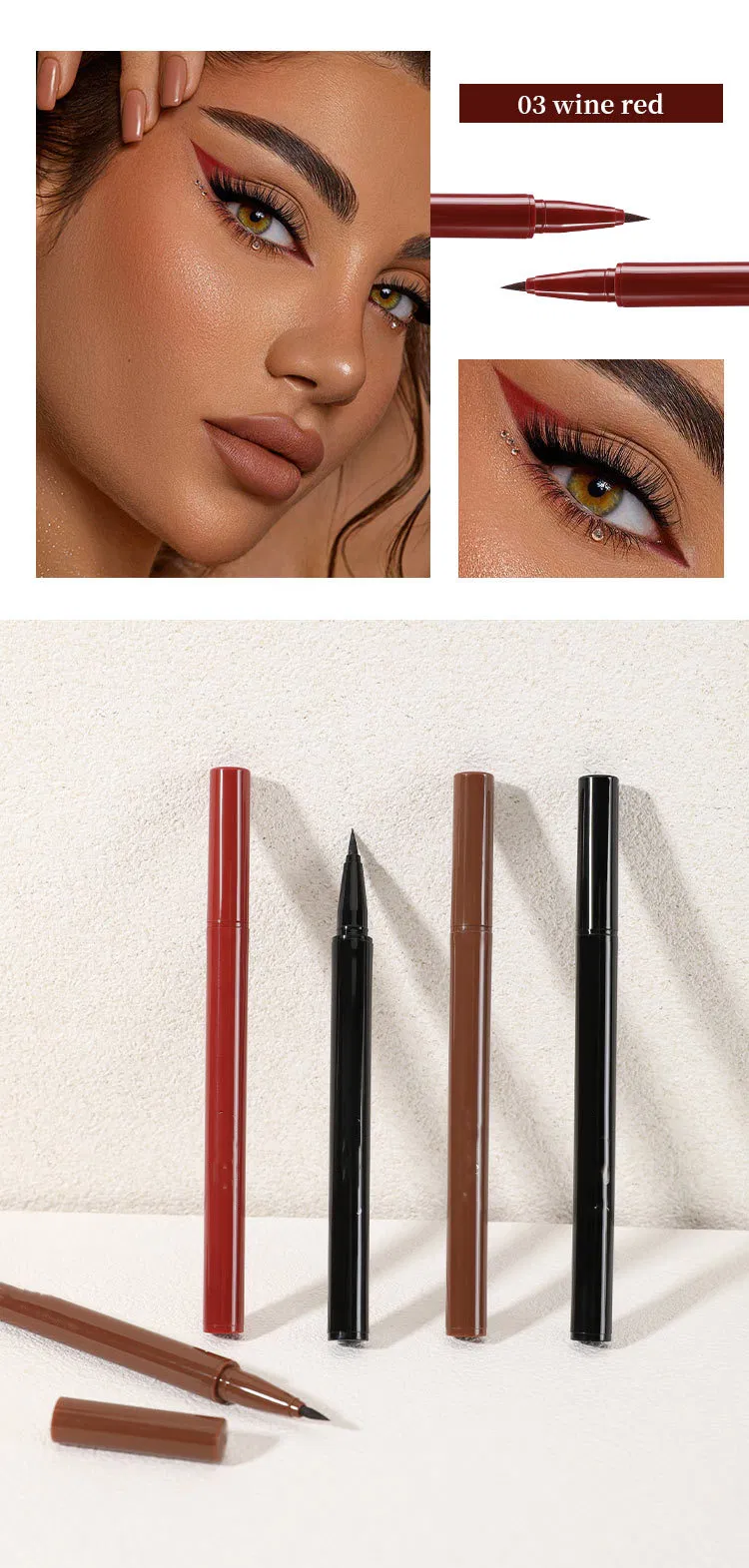 Long-Wear Liquid Eyeliner for Quick Makeup Ladies with Waterproof Formula