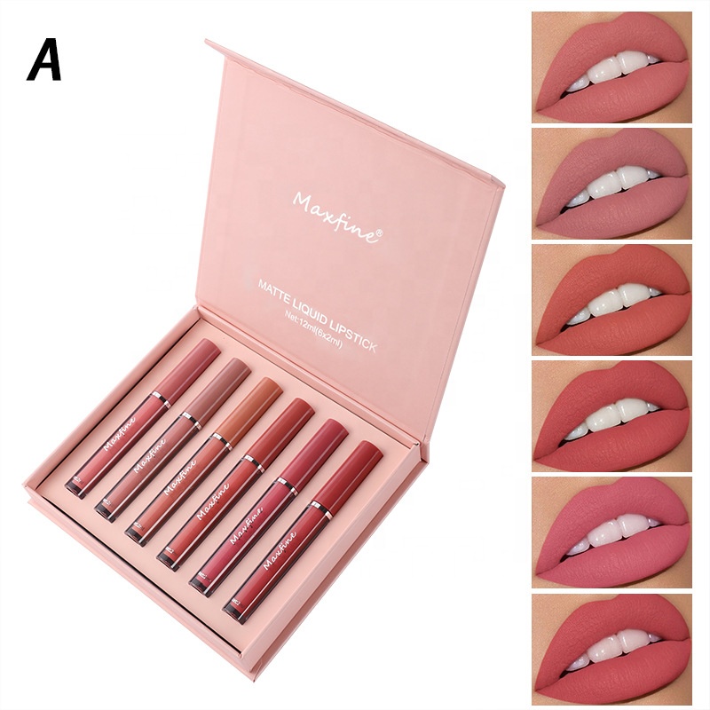 Wholesale Matte Lipgloss Set 6 Colors Waterproof Non-Stick Lip Makeup Liquid Lipstick Long-Lasting Effect