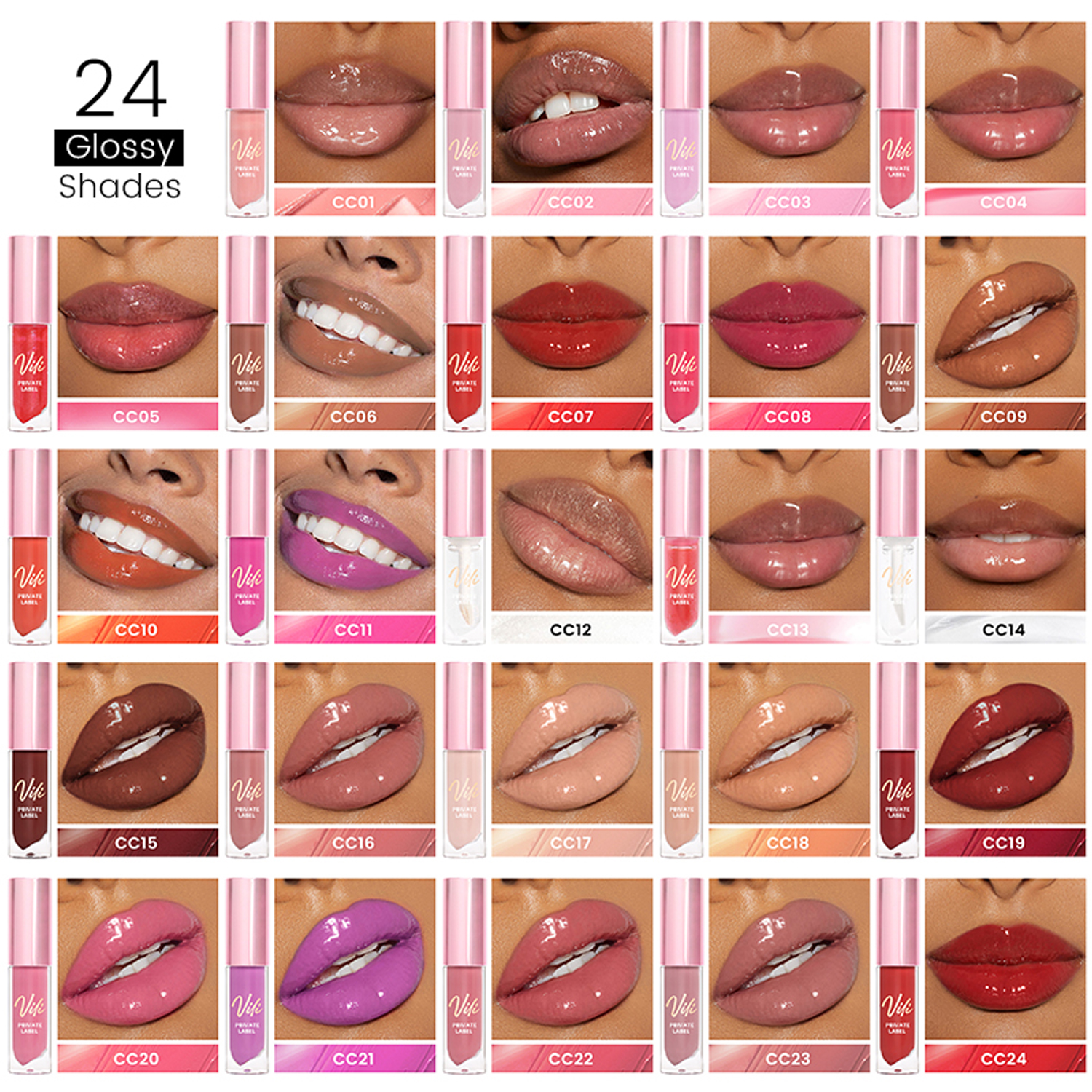 Private Label Moisturizing Lip Gloss Liquid Mineral and Herbal Formula with Sweet Packaging Lip Gloss Makeup