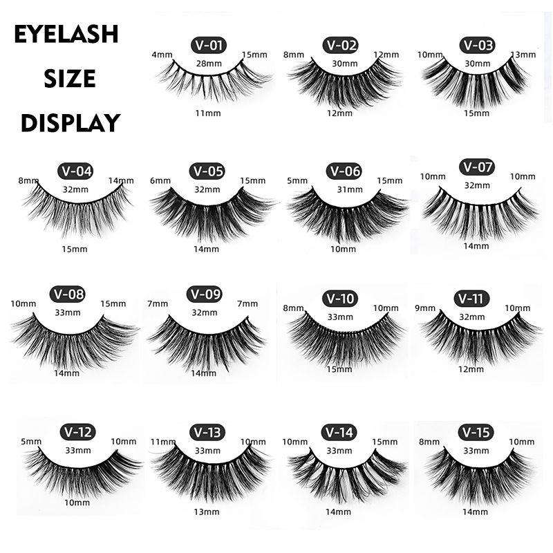 Wispy Lashes Look Fake Eyelashes Bulk with 15 Glitter Eyelash Box Natural Medium Length Mink Fur 3d Faux Mink Synthetic