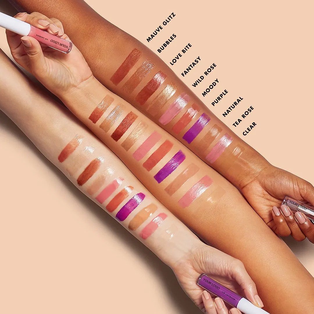 OEM Vegan Organic Nourishing Vitamins a E Lip Lacquer Private Label Shiny Lip Stain