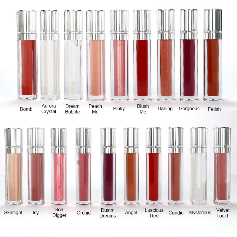 21 Color Vegan Shiny Glossy Moisturizing Nude Pink Liquid High Pigmented Lipgloss Lip Cream Low MOQ Lip Gloss with Private Label