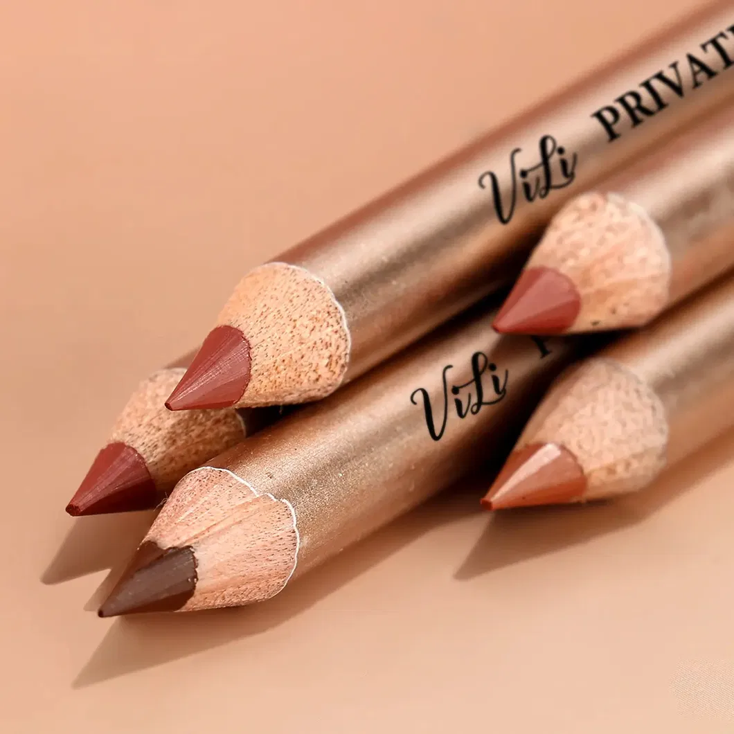 Wholesale Custom Logo Waterproof Private Label Creamy Wooden Lip Liner
