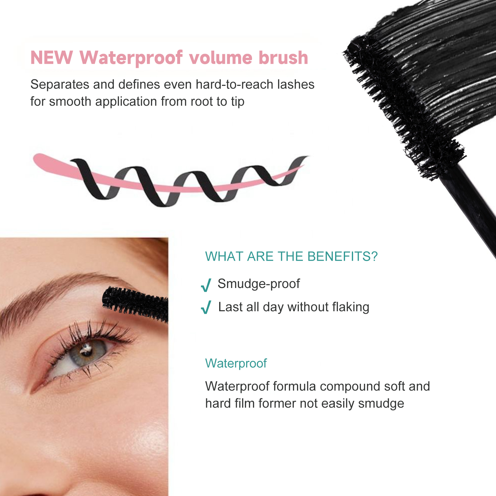 Custom Logo Eye Makeup High Quality Volume Black Mascara New Vegan Waterproof Facial Private Label Mascara