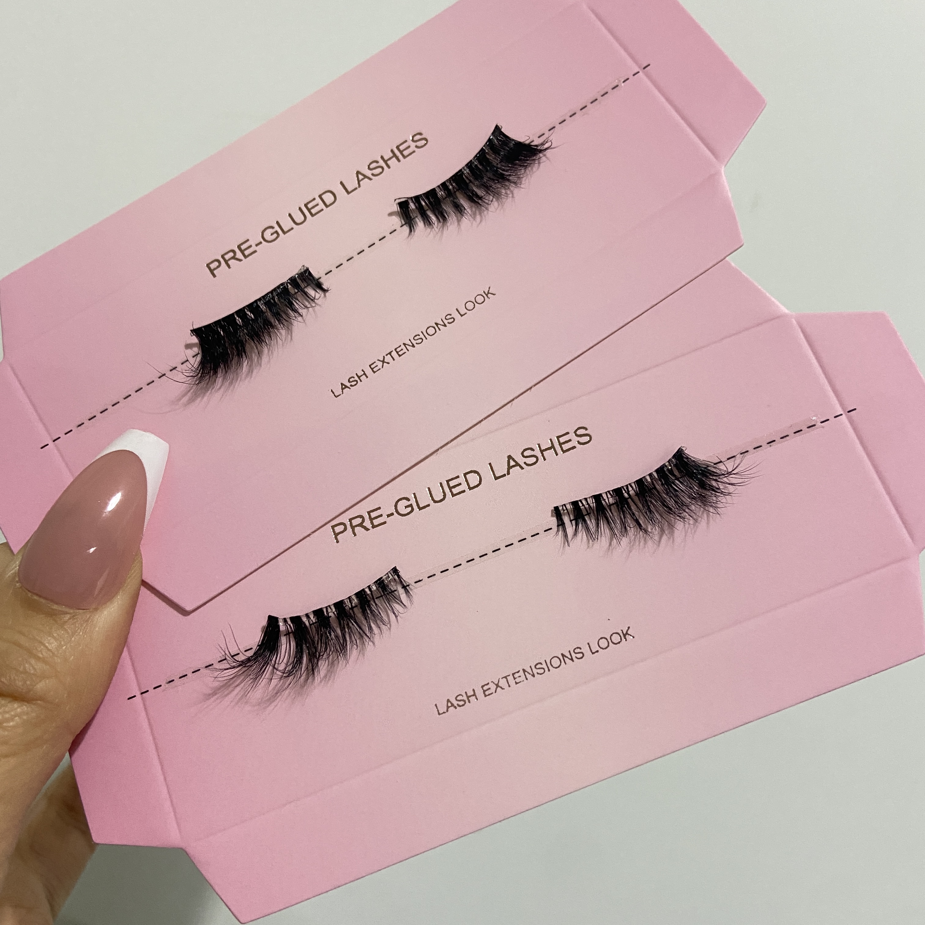 Pre-glued Half Lashes Wholesale Faux Cils No Glue Needed Custom Packaging Press-on Half Lashes Natural Strip Eyelash Supplies