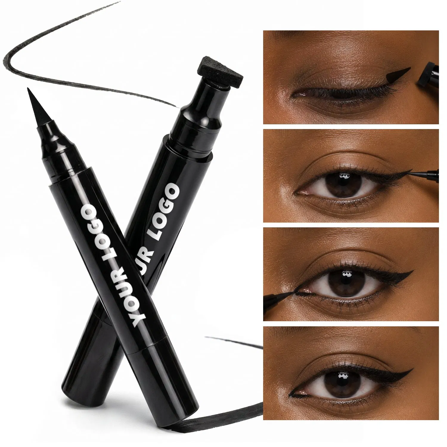 OEM Private Label Dual-Ended Spongy Triangular Head Eyeliner Waterproof Long Lasting