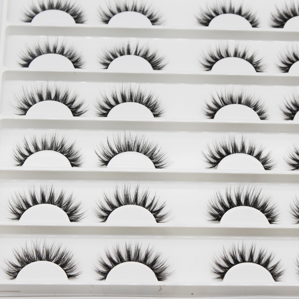 Wholesale Sulv 3D Faux Mink Silk Fluffy False Eyelashes Handmade Full Strip Cat Eye Lashes Minimum Order 10 Pairs