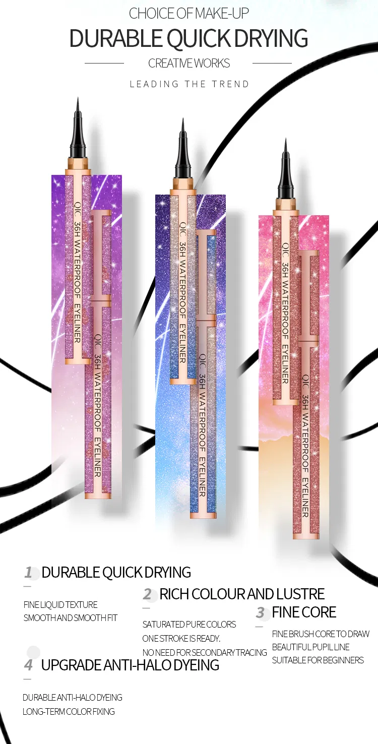 OEM Gold Diamond Color Star Shiny Eyeliner Waterproof Eyeliner for Makeup