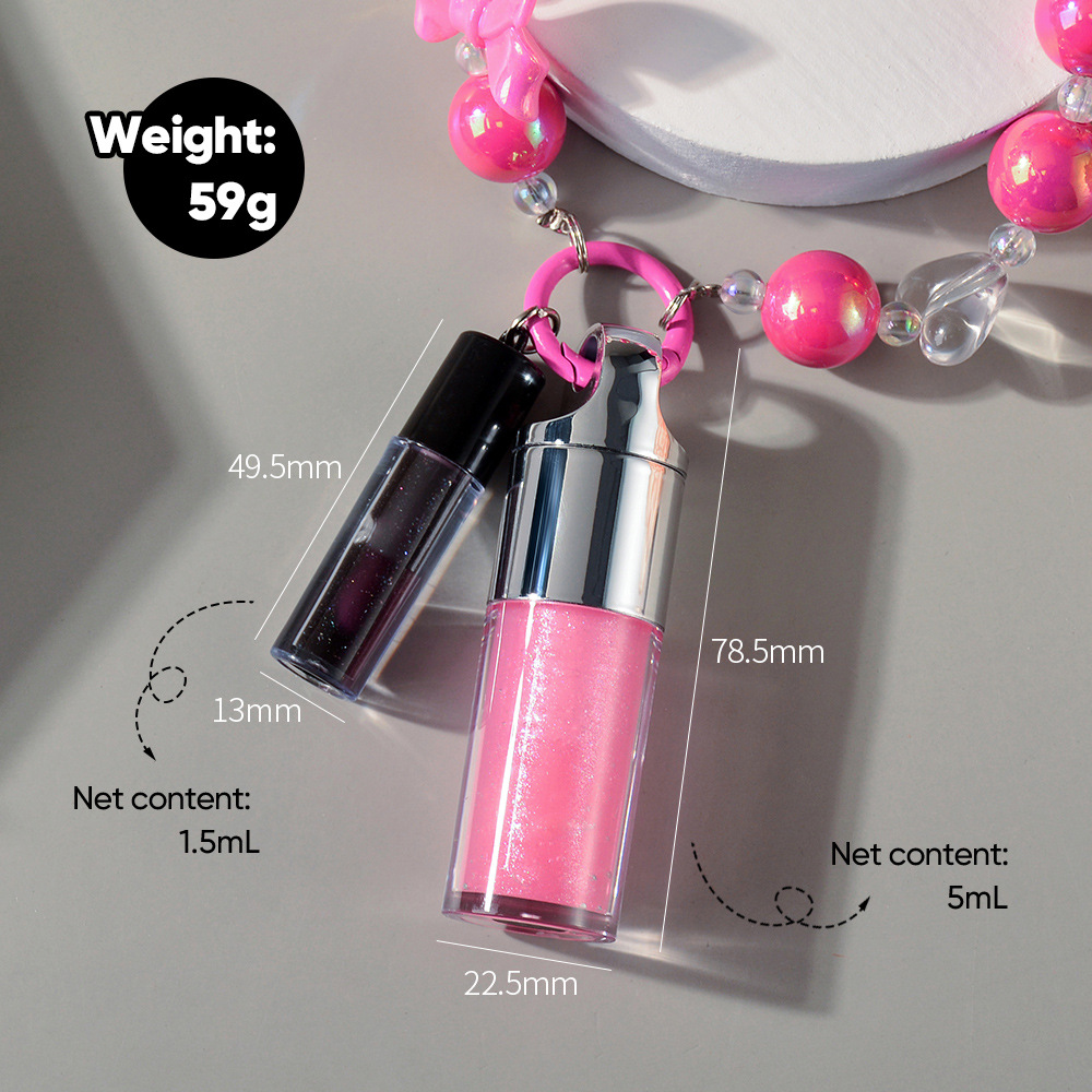 Wholesale Vegan Moisturizing Hydrating Lip Gloss Private Label Bracelet Lip Oil Fruit Flavor Liquid Form Color-Changing Effect