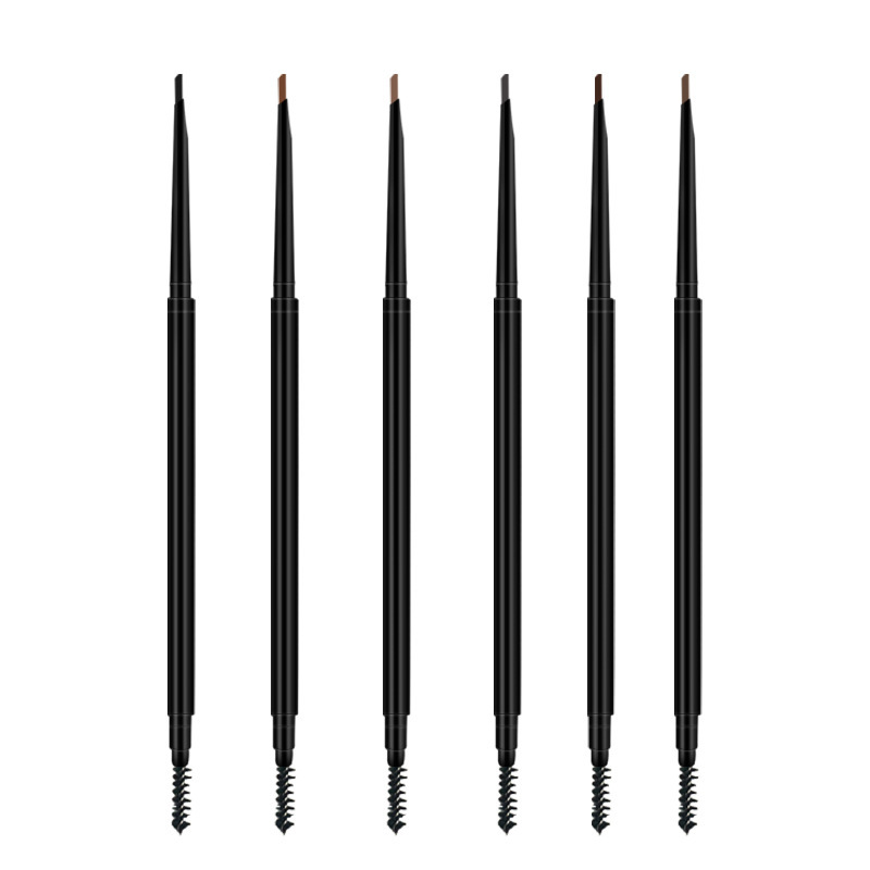 Custom Logo Retractable Microblading Eyebrow Pencil High Pigment Waterproof Pencil Private Label Brown Slim Eyebrow Pencil
