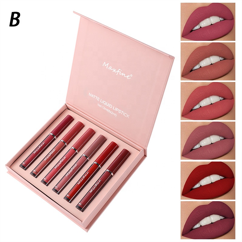 Wholesale Matte Lipgloss Set 6 Colors Waterproof Non-Stick Lip Makeup Liquid Lipstick Long-Lasting Effect