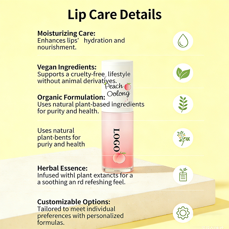 Vegan Private Label Lip Care Serum Liquid Lip Gloss Base Plumper Changing Moisturizing Glow Fruit Lip Oil