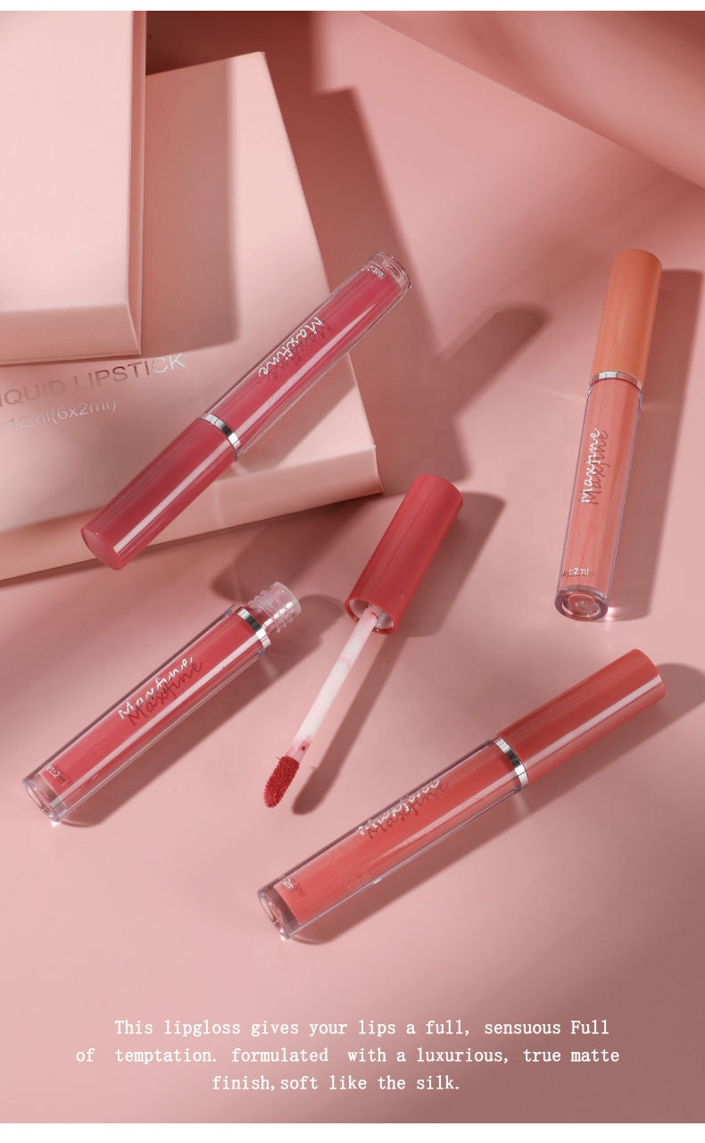 Wholesale Matte Lipgloss Set 6 Colors Waterproof Non-Stick Lip Makeup Liquid Lipstick Long-Lasting Effect