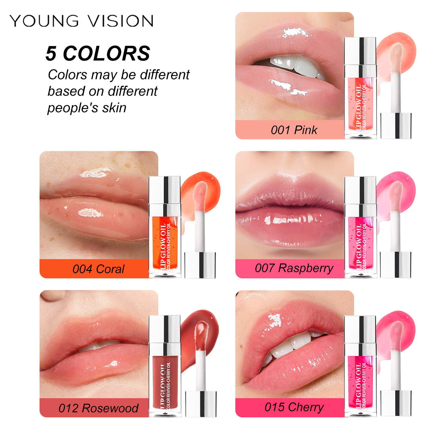Vegan Non-sticky Hydrating Moisturizing Long Lasting Shiny Clear Glossy Lip Plumping Tint Lip Oil Lip Gloss
