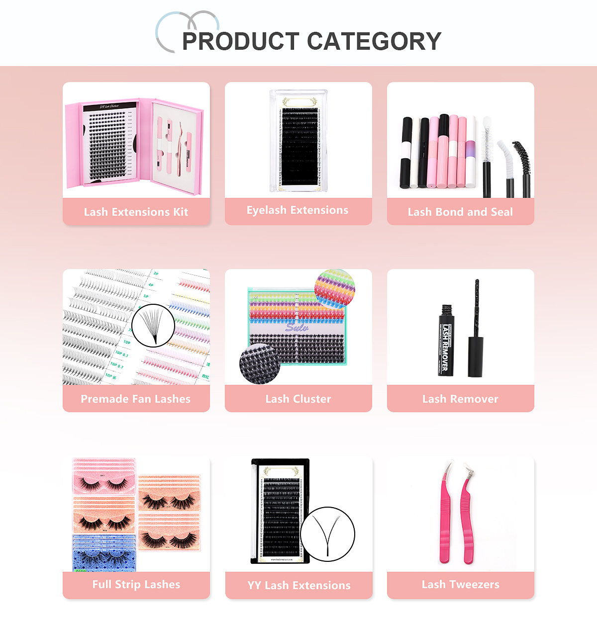 Complete Eyelash Product Catalog