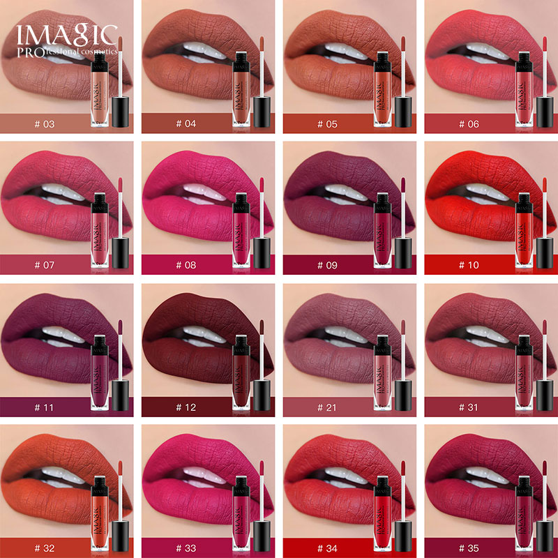 IMAGIC High Quality Matte Lip Gloss Non Stick Long Lasting Waterproof Wholesale Private Label Custom Vegan Matte Liquid Lipstick