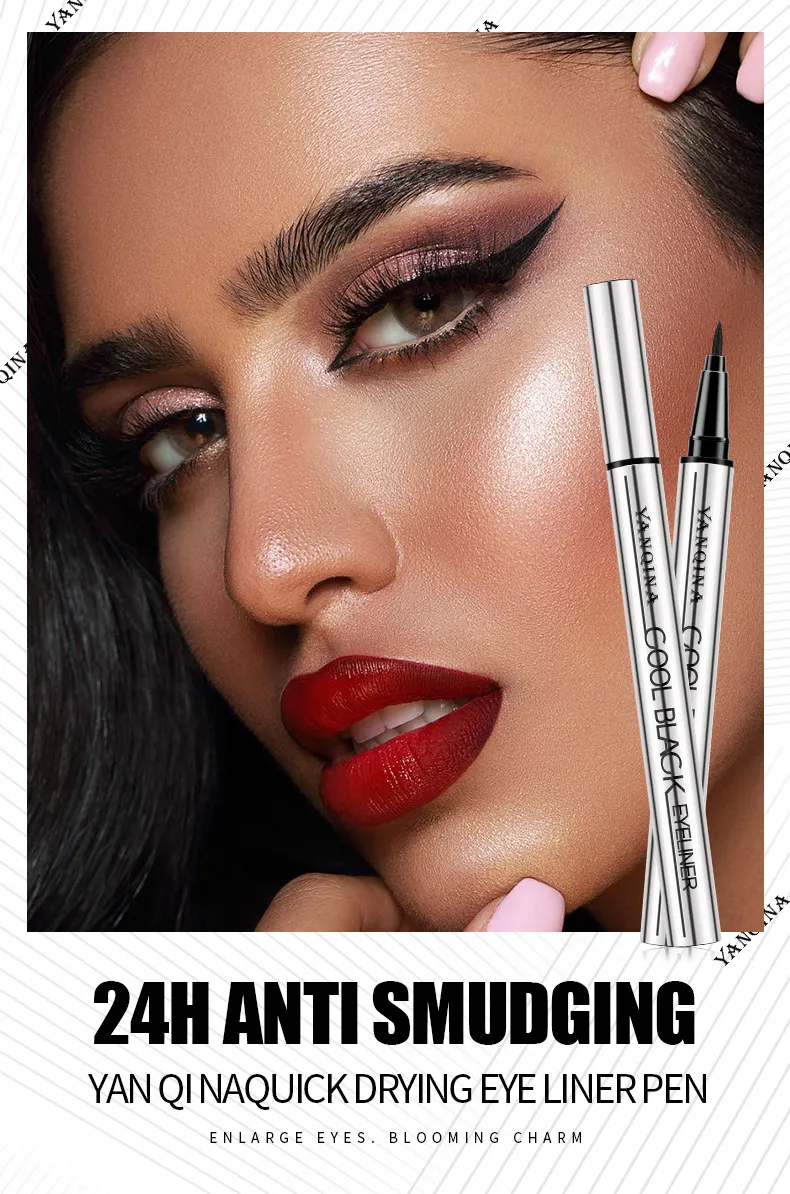 Black Smooth Silver Tube Eyeliner Quick-Drying Waterproof Sweat-Proof Very Fine Pen Eye Use