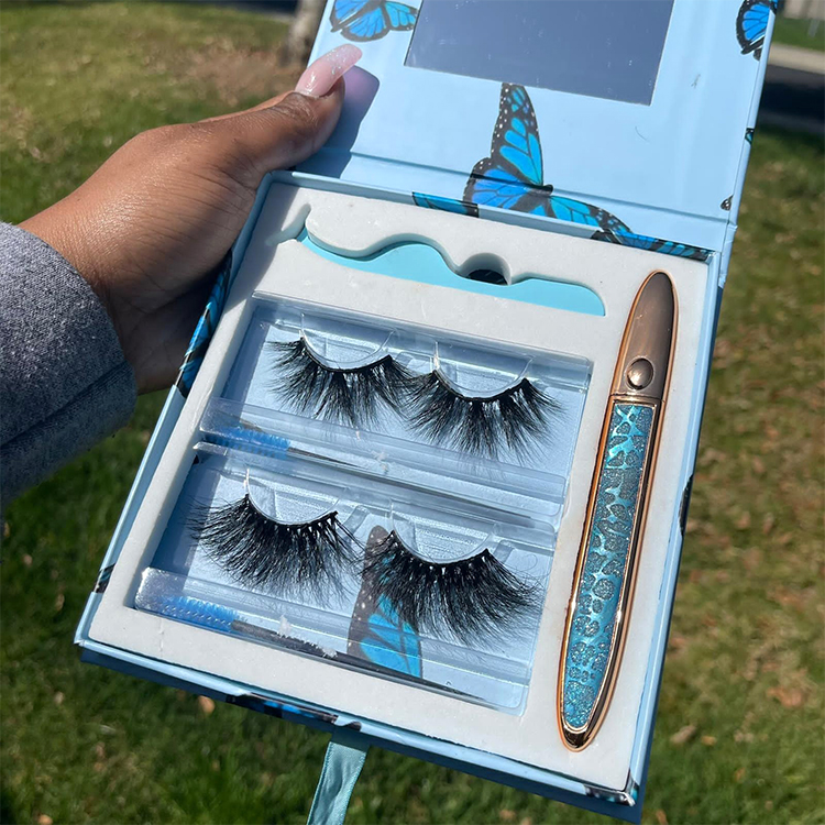 Best Selling 100% Real Mink Lashes3D Wholesale Vendor Eye Lash Set Bulk 25MM Natural Mink Eyelash With Suitcase Package