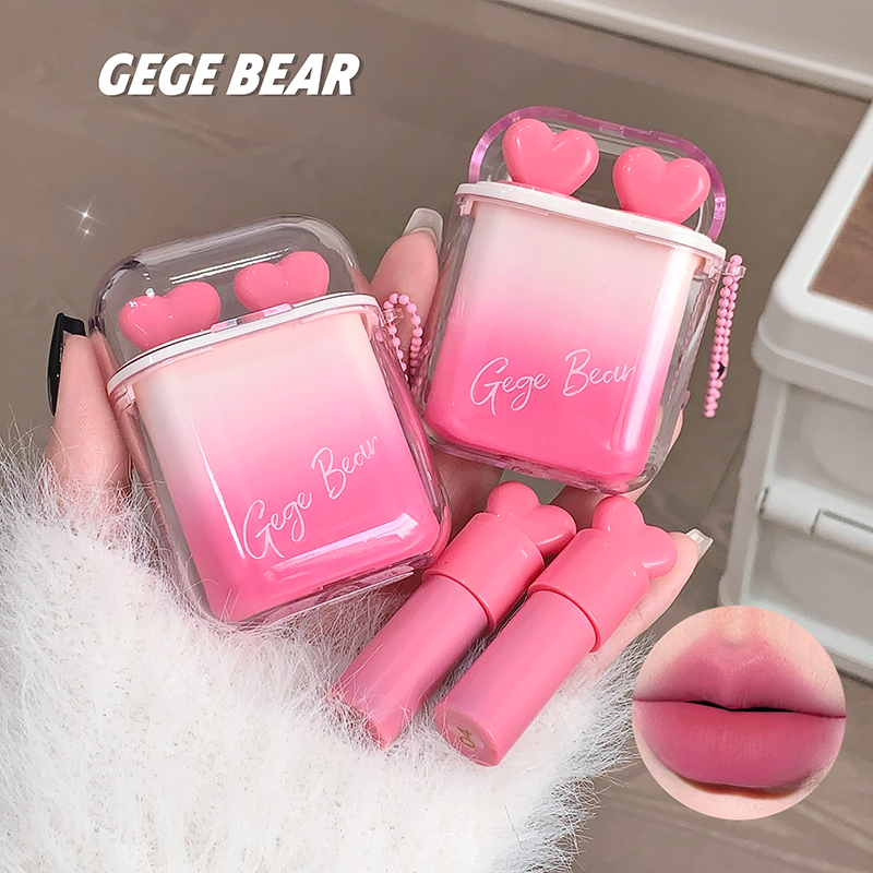 Gege Bear Wholesale Lip Gloss Bisexual Glossy Water Light Effect Matte Long-Lasting Mineral Portable Travel Makeup Lip Gloss