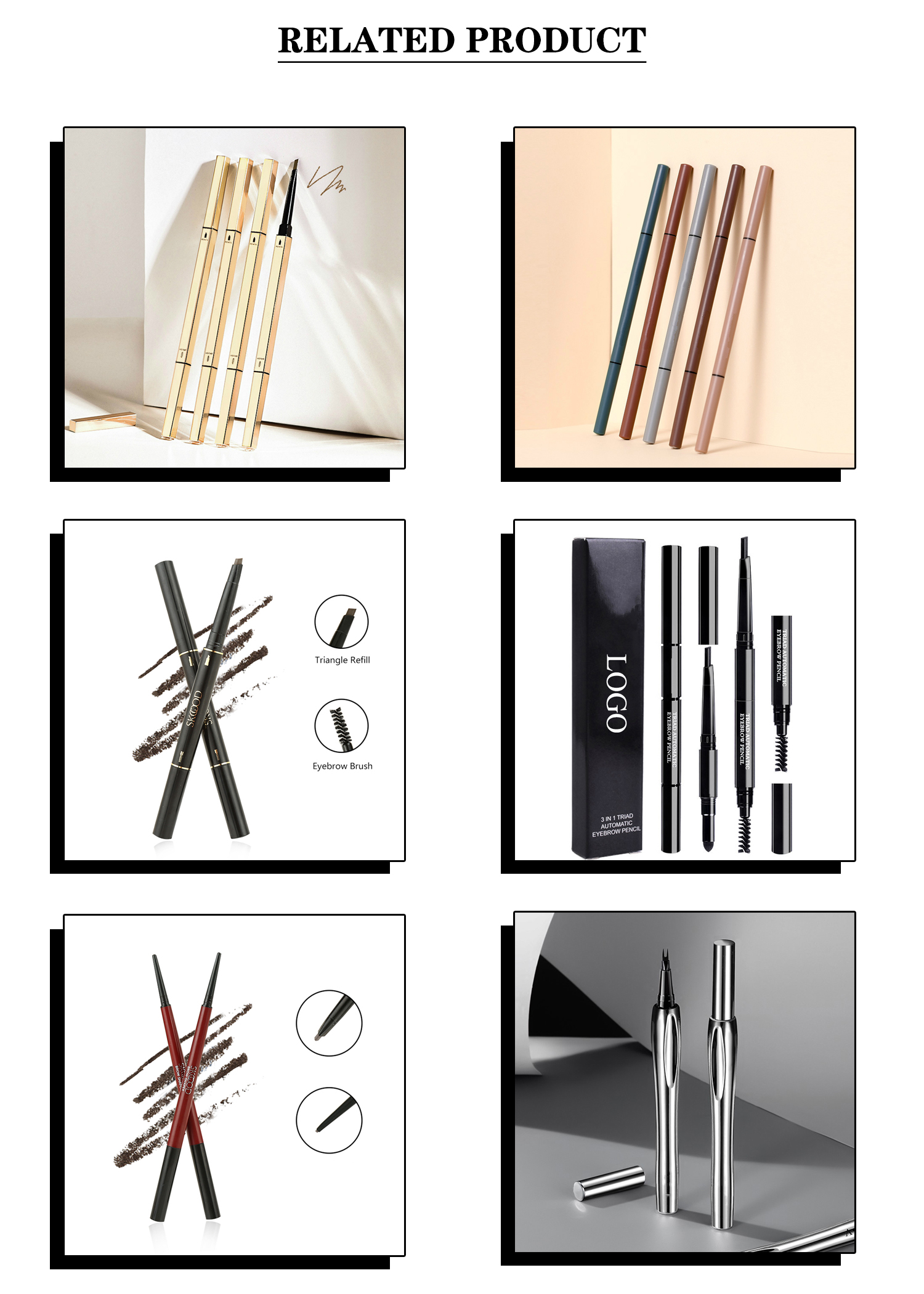 2 in 1 Eyebrow Pencil WIth Brush Waterproof Long-Lasting Natural Eyebrow Pencil