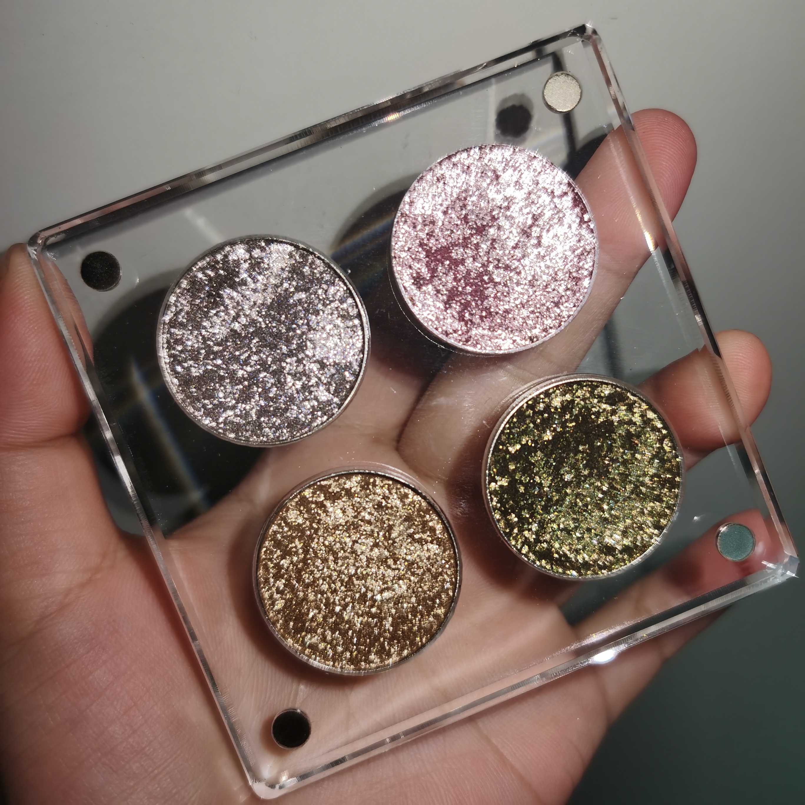 High Pigment Private Label Metallic Glitter Acrylic Eyeshadow Palette Glitter Makeup Eyeshadow