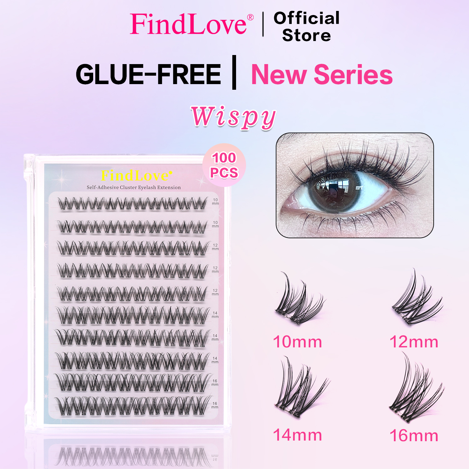 New Wispy Style Self-adhesive False Eyelash DIY Mix Length Silk Lashes Eyelash Acrylic Package Self Adhesive Eye Lashes Press-on