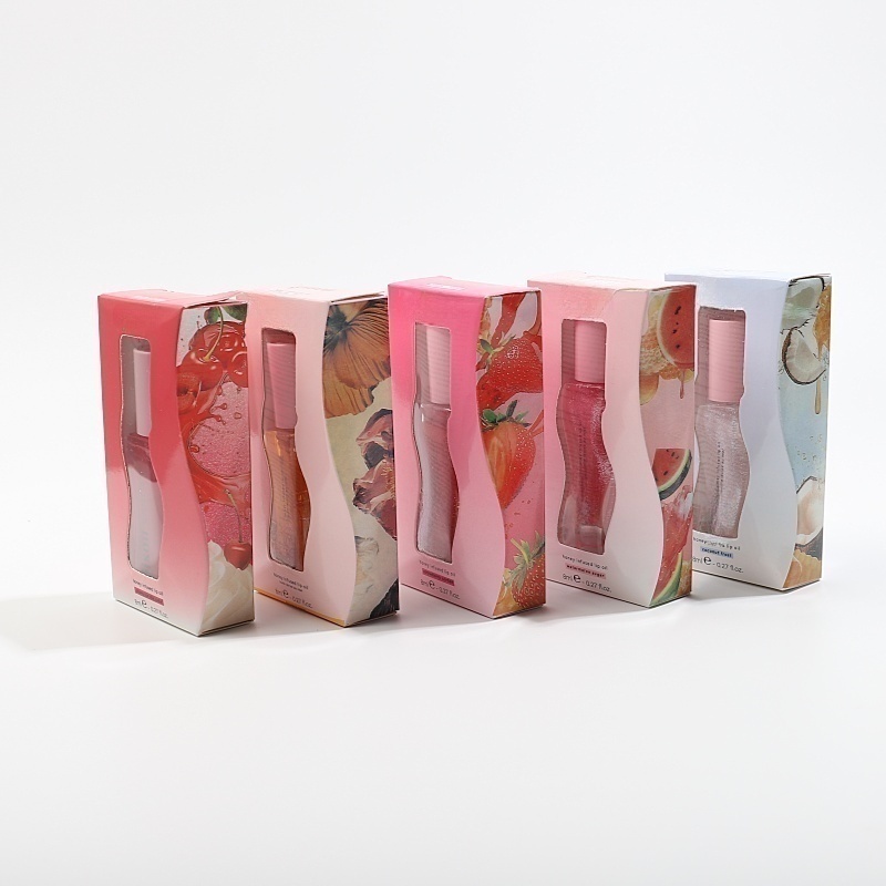 Unique Wave Shape Moist Changing Lip Oil Lip Gloss Waterproof Wavy Grain Your Logo Lip Gloss for Girl