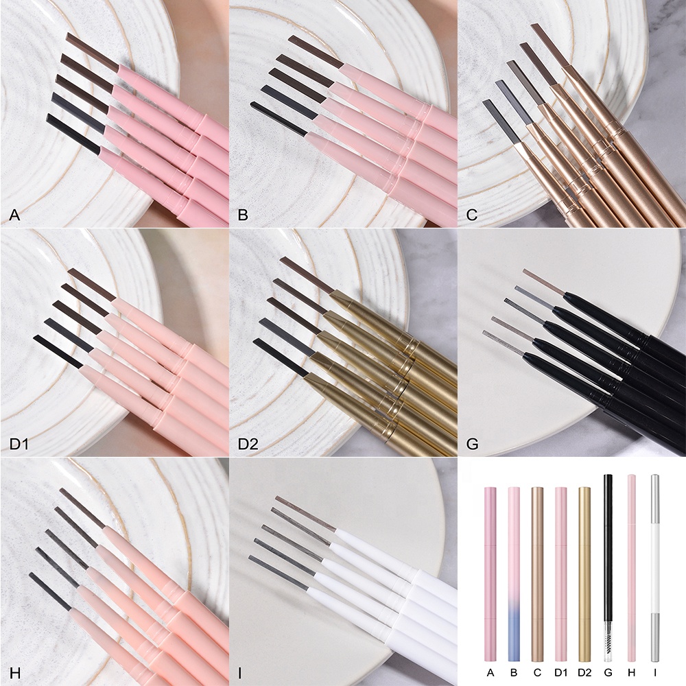 Vegan Double Headed Automatic Eyebrow Pencil Powder Private Label or Paper Box Accepted New Design Colorful Tube Customized