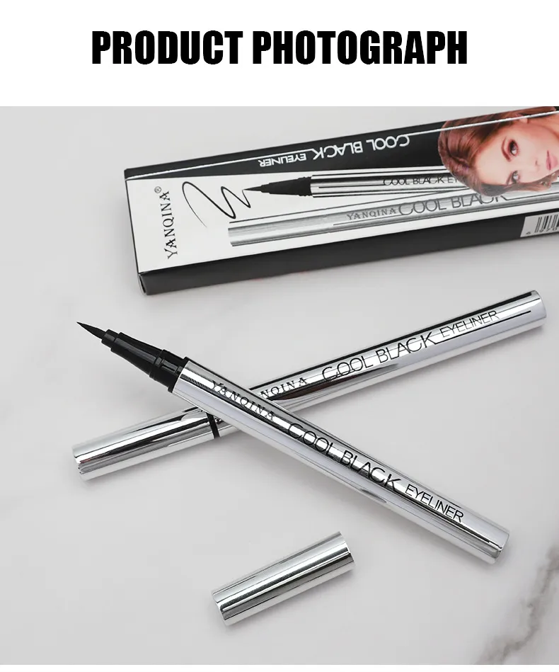 Black Smooth Silver Tube Eyeliner Quick-Drying Waterproof Sweat-Proof Very Fine Pen Eye Use