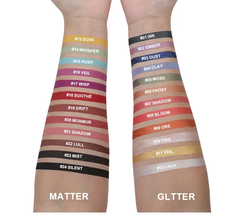 Black Matte Gltter Custom Logo Cream Herbal Waterproof Eyeliner Pencil No-Logo Erasable Long-Lasting for Makeup Wholesale