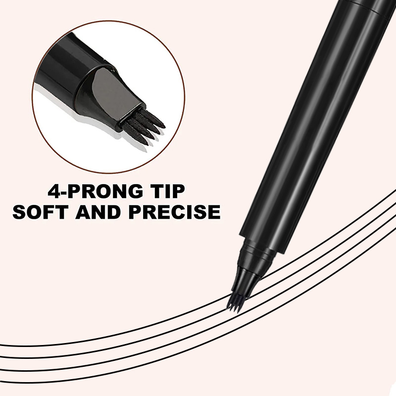 Microblading Eyebrow Pen Waterproof 4 Fork Tips Long-lasting Fine Sketch Mineral Liquid Eyebrow Pencil