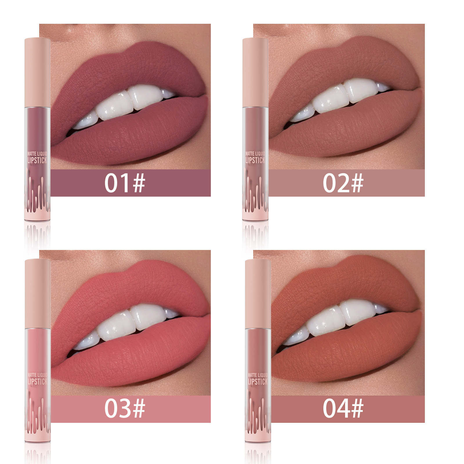 New Liquid Matte Lipstick Long Lasting Pigment Waterproof Lipsticks With 4 Colors