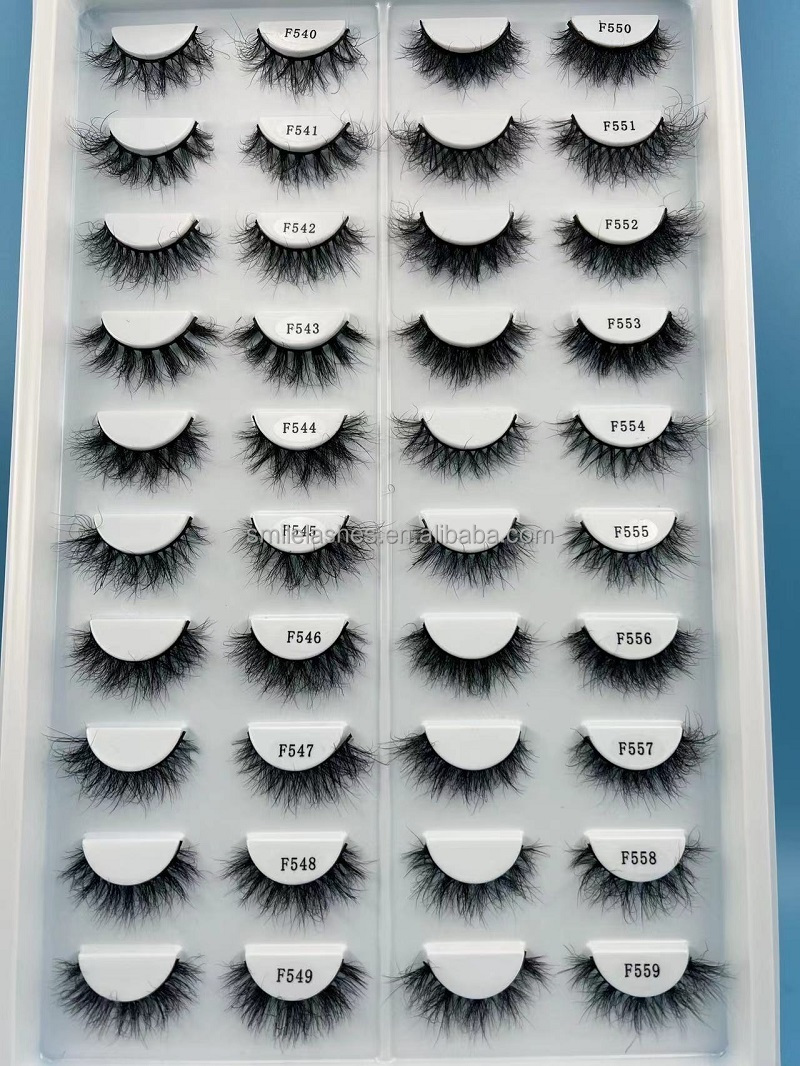 100% Real Mink Lashes 3D Luxurious False Eyelashes Hand-made Natural Long Cross Messy Lightweight False Lashes Wispy for Makeup