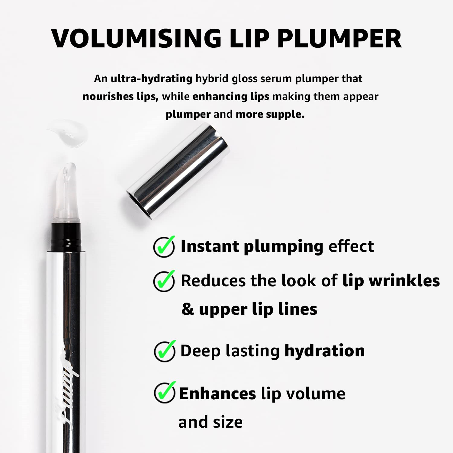 S 10ml Vegan Lip Plumper Beginner Natural Hydrating Long-Lasting Wrinkle Filler Algae Spicules Shot Lip Moisturizer Lotion