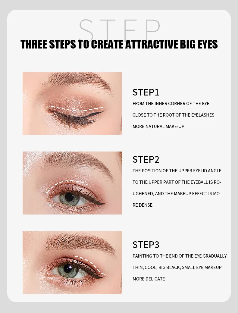 Black Smooth Silver Tube Eyeliner Quick-Drying Waterproof Sweat-Proof Very Fine Pen Eye Use