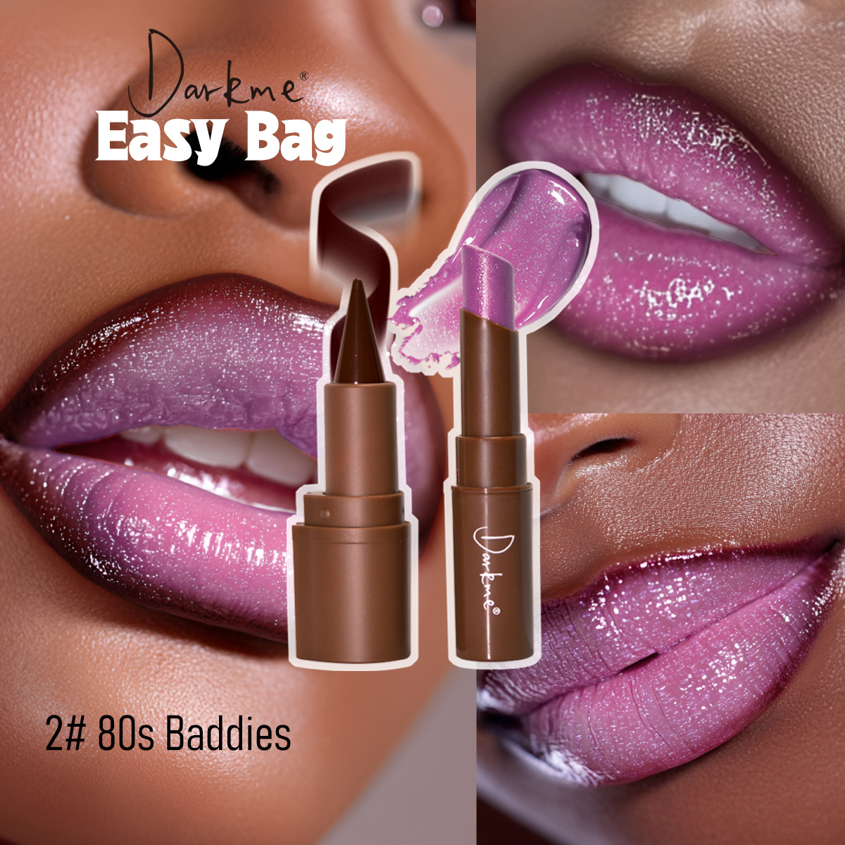 Darkme 2PCS Lip Combo Liner Shiny Lipstick Set Solid Lipgloss Easy Bag Herbal Lipstick Manufacturers in China