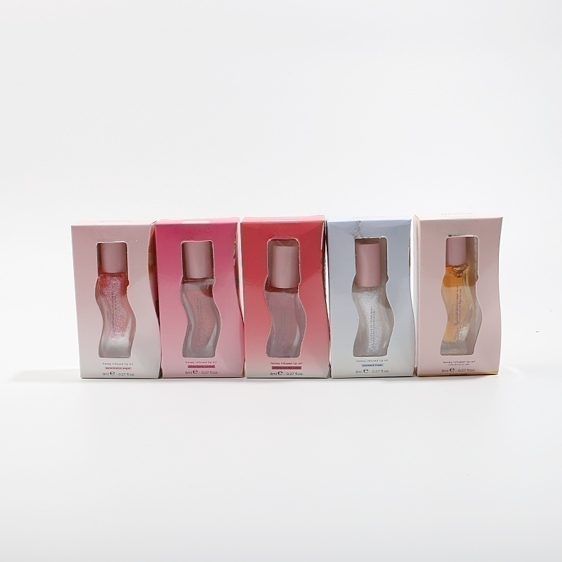 Unique Wave Shape Moist Changing Lip Oil Lip Gloss Waterproof Wavy Grain Your Logo Lip Gloss for Girl