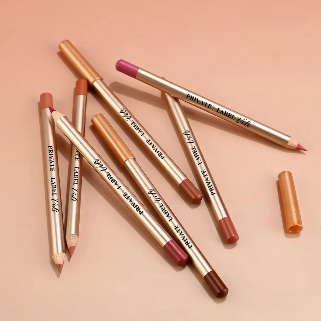 Wholesale Custom Logo Waterproof Private Label Creamy Wooden Lip Liner