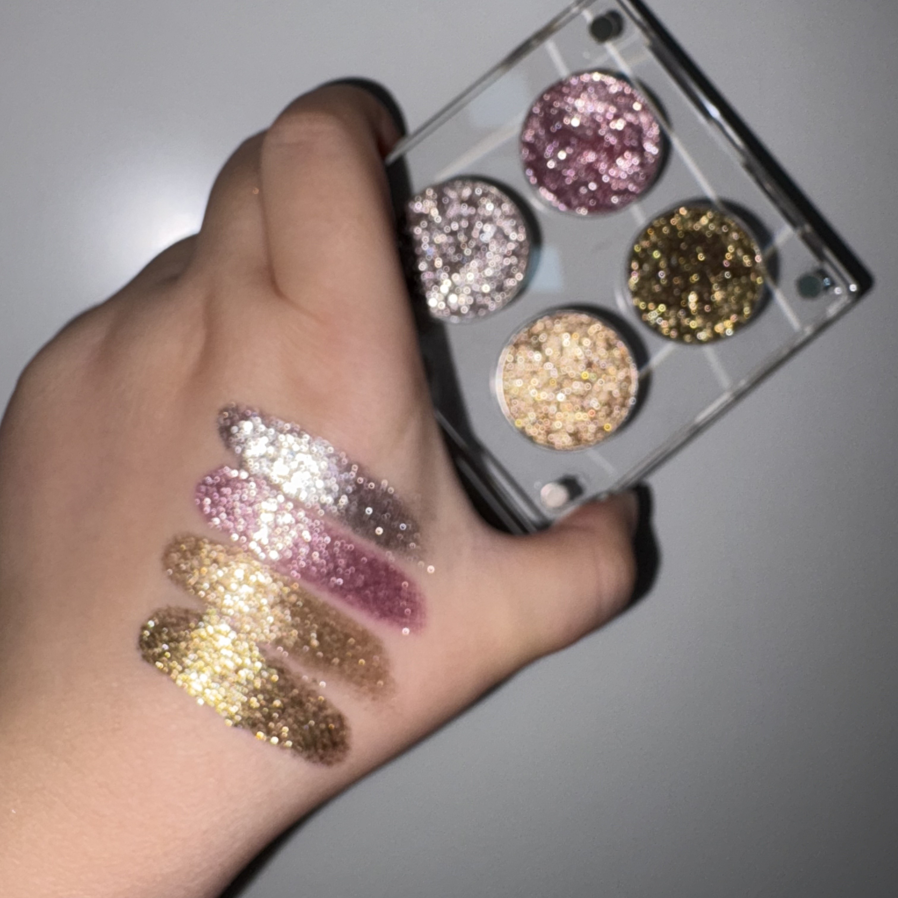 High Pigment Private Label Metallic Glitter Acrylic Eyeshadow Palette Glitter Makeup Eyeshadow